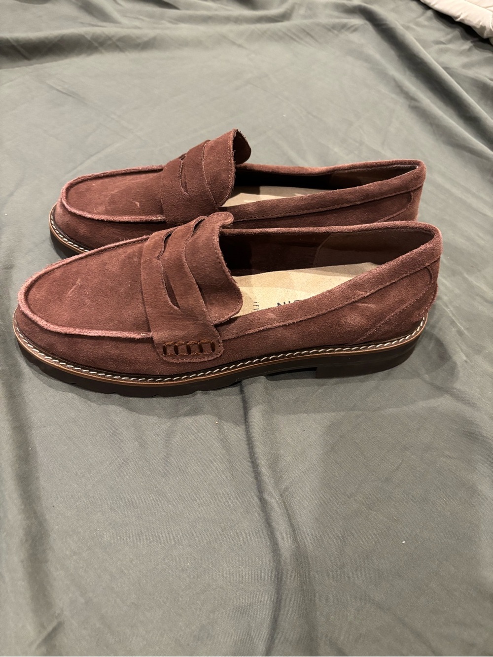 Anne Klein Brown Suede Leather Loafers